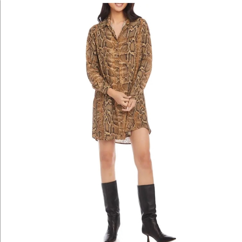 Snakeprint Shirt Dress